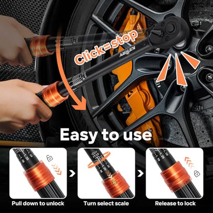 Kerry 3/8" Spark Plug Torque Wrench Set, 14mm 16mm Magnetic Swivel Sockets | 5-45 ft-lb 10-Piece Kit with 5/8", 3/4", 13/16", 14mm, 18mm 6-Point Sockets, Extension and Universal Joint for Easy Removal - size: 5-45FT.LB 10-piece, style: 3/8"