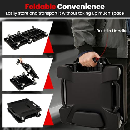 Goplus 43" x 22" Foldable Creeper, 350LBS Mechanic Creeper with Soft Padded Headrest, Magnetic Tool Tray, Heavy-Duty Rolling Garage Creeper, Aotomotive Under Car Creepers for Work Shop, Auto Repair