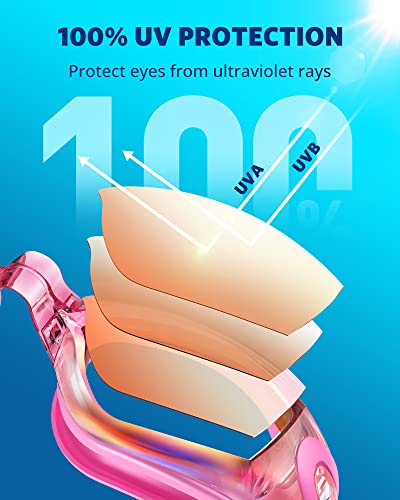 Aegend Swim Goggles, Swimming Goggles No Leaking Full Protect Adult Youth - color: Rose Red Sliver