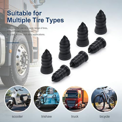 72 PCS Tire Repair Rubber Nail Kit, Vacuum Tire Repair Kits Spiral Rubber Screws, Quick Self-Service Tool for Car, Truck, Motorcycle, Tractor Tire Puncture Repair (72 PCS Screwdriver included)