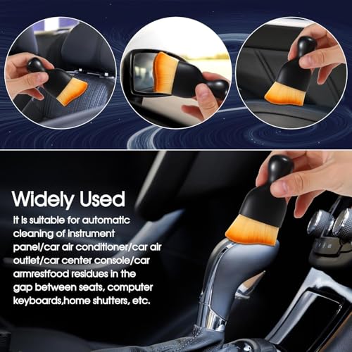 5PCS Car Detailing Brush Set with Car Cleaning Gel Car Cleaning Brushes,Car Dust Brush,Car Interior Detailing Brush for Vehicle Cleaning,Car Accessories for Truck, SUV, Interior