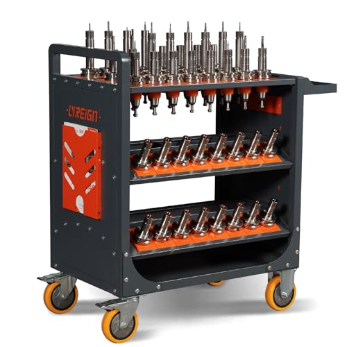 CNC Tool Organizers Service Carts, Large Capacity CNC Tool Holder Storage Cart, CNC Trolley is Suitable for Warehouses Mechanic Factory Garage - size: CAT/BT40-56CAP