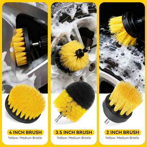 Wheel Hub Resurfacing Kit – Wheel Stud and Hub Cleaner for Quick Rust Removal on Lug Studs & Brake Rotors, Includes 5 Cleaning Pads + 3 Brushes (2", 3.5", 4"), Fits 1/2" Wrenches or Electric Drills