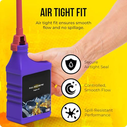 TEC Products FlexAll Quick Connect Oil Spout - Nitrile Rubber Screw-on Oil Change Funnel & Fluid Transfer - Fits Gallon, Quart, Pint Container - Ideal for Autos, Tractors & Boats (7.35 x 1.75 Inches)
