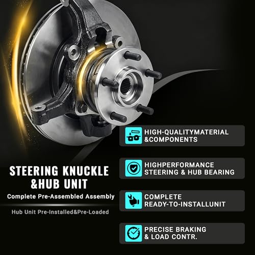 Front Left&Right Side Wheel Bearing Hub Steering Knuckle Assembly for Toyota Corolla L4 1.8L Sedan 2003 2004 2005 2006 2007 2008 Replace for 698-388 90363-40066 698-389 4321219015 With ABS hole - size: Front Pair