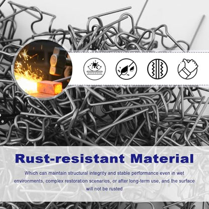 1000PCS Car Hot Stapler,Wavy Pre-cut Car Plastic Welder Staples Bumper Repair Kit with 0.8mm & 0.6mm,Stainless Steel Cars Plastic Welding Staples as Plastics Repair Kit with Box