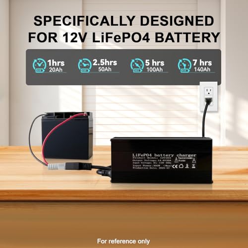 12V 20A Lithium Battery Charger 14.6V LiFePO4 Battery Charger, AC-DC Smart Charger with Anderson Connector LED Indicator, Built-in Safety Protections, Support 0V Charging Function - color: 14.6V 20A