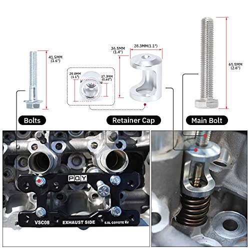 Engine Valve Spring Compressor Tool Compatible with Modular Ford F-150 5.0L Mustang Coyote 4 Valve Engine Trac Magnetic Screw Retainer Black - color: black