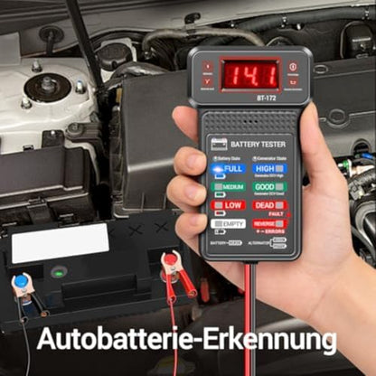 Car Battery Tester, 12V Digital Automotive Battery Tester with LCD Display, Battery Load Tester, Alternator Analyzer for Cars Motorcycles Trucks