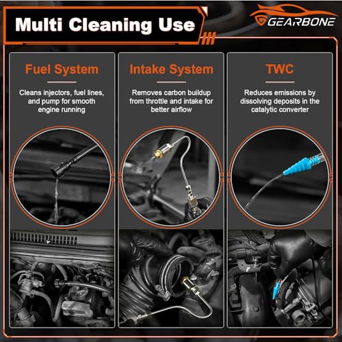 Fuel Injector Cleaner Kit – 1000ML Non-Dismantle Fuel System Cleaner & Tester, 150PSI Pressure – for Intake Valve, Throttle Body, Manifold, and Catalytic Converter Cleaning