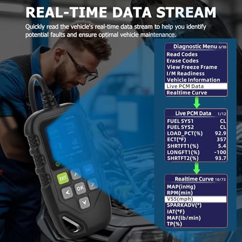 OBD2 Scanner Car Code Reader for Chevrolet Corvette C6 C7 C8, Engine Fault Diagnostic Tool with Battery Test Check Engine Light Scan Tool Read & Clear Fault Codes