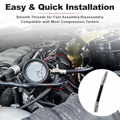 5608 12mm Compression Tester Adapter Compatible with Ford 4.6L, 5.4L, 6.8L 2008 and Newer 3-Valve Engines with 12mm Spark Plugs