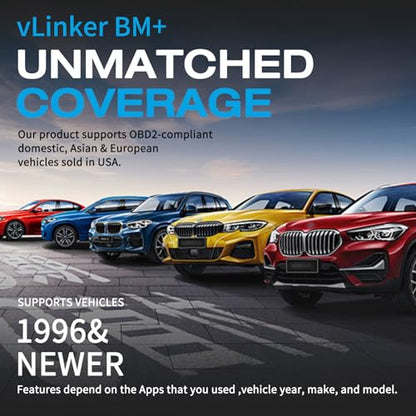 VGATE vLinker BM+ Bluetooth Pro OBD2 Scanner for Car Diagnostic Scan Tool and Check Engine Light Code Reader Wireless OBDII Auto Diagnostic Scanner Tool for iOS, Android and Windows - size: BM+ (BT3.0+BLE4.0) Android & iOS & Windows