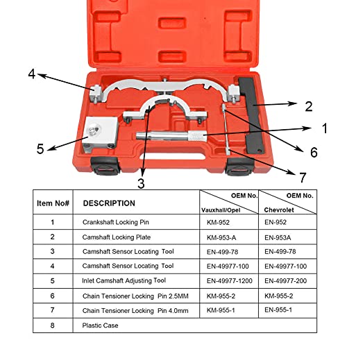 Turbo Engine Timing Tool Kit for Chevy Vauxhall Opel Cruze 1.0 1.2 1.4, Camshaft Holding Locking Tool en-49977-100 en955 km955