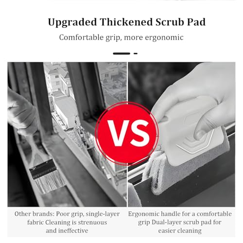 3PCS Car Magic Window Track Cleaner, Vehicle Window Groove Cleaning Brush Tools Set with Handheld, Automotive Air Conditioner Vents Narrow Gaps Clean Brush, Universal Fit (Gay) - color: Gray