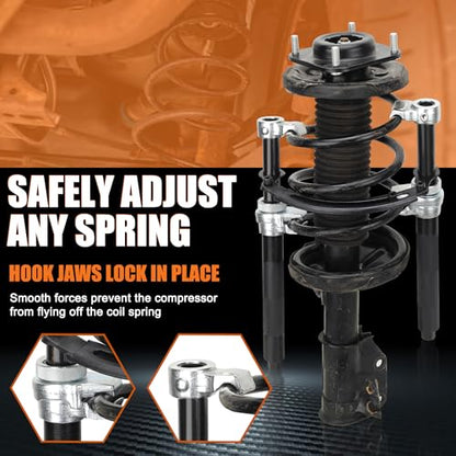 Coil Spring Compressor Tool, Heavy Duty Macpherson Strut Spring Compressor Set with Safety Bracket for Car Truck ATV UTV, 2200 LB Capacity
