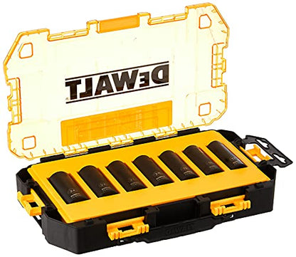 DEWALT DWMT74737 Tough Box 7PC mm 1/2 Deep Drive Impact Socket Set (Pack of 2) - size: One Size (Pack of 2), style: Metric