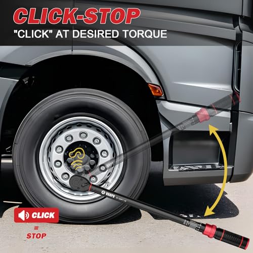 VANPO 1/2-Inch Drive Click Torque Wrench, 20-260 Ft-Lb, for Car & Truck | 27.1-352.3 Nm, 22.04", Dual Direction, 72 Tooth, Adjustment Torque Wrenches with 1/2" to 3/8" Adapter & 125mm Extension Bar - size: 1/2-Inch(20-260 Ft-Lb/27.1-352.3 Nm)