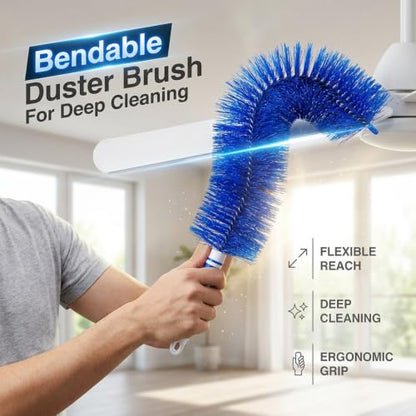Fan Cleaning Brush, 2026 New Bendable Microfiber Head Dusting Brushes, Reusable Fan Cleaner Brush Dust Remover for Electric Fans, Air Conditioning, Car Vents and Blind，Grey：48cm - color: Gray, size: 48cm