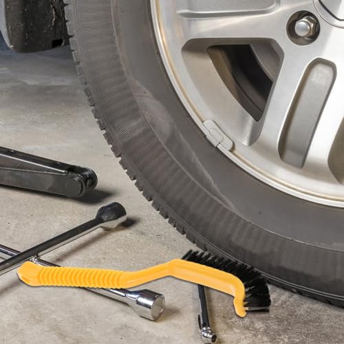 iplusmile 2pcs Tire Cleaning Brushes for Car Detailing Scrub Brush Soft Bristles for Wheels Rims and Hard Reach Areas for Automotive and Household Cleaning