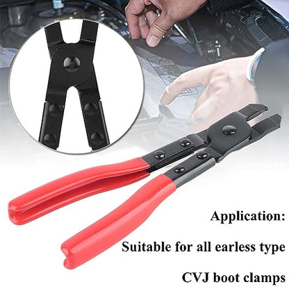 EVGATSAUTO ATV Front Boot Repair Kit, Universal Carbon Steel Ear-type CV Boot Clamp Plier Kit for All Earless Type CVJ Boots Clamps