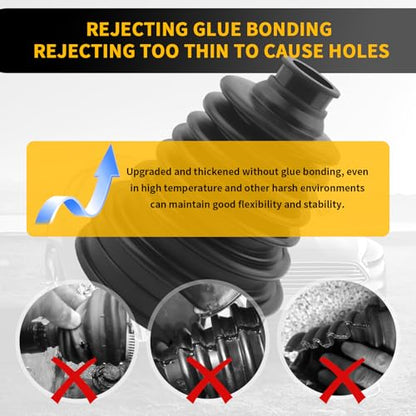 2PCS CV Boot Repair Kit with 4 Tie Rod Boots Clamp & 6 Cable Ties,Thickened CV Axle Boot Repair Kit for Protecting Drive Shafts,Professional Joint Boots Car Accessories