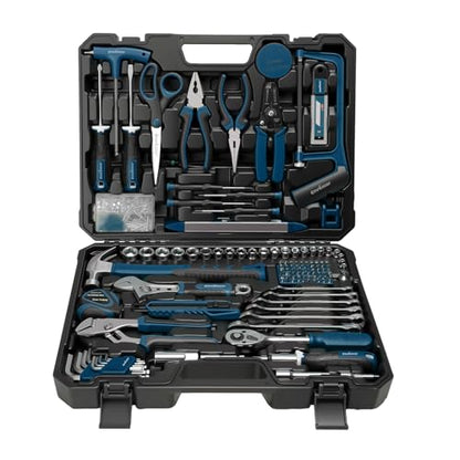 Enventor Tool Set, 220-Piece Home Tool Kit with Toolbox, Wrench and Hand Tools for Home Repairs, Auto Maintenance, DIY & General Use,Household Repair Tools for Men & Women, Blue - color: Blue
