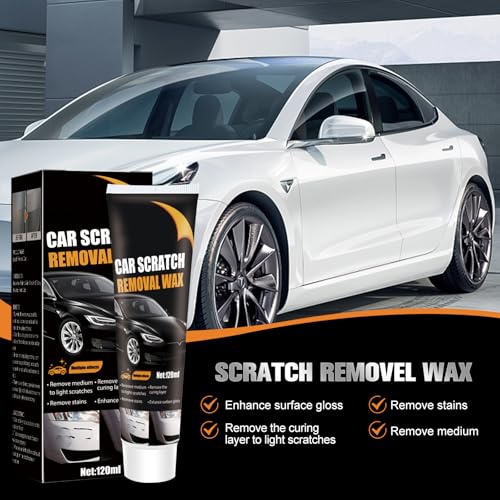 2Pcs Car Scratch Remover Wax, Professional Scratch Remover for Vehicles,Car Scratch Repair Paste with Wipe Sponge,Car Scratch Repair Paste for Deep Scratches with Wipe and Sponge