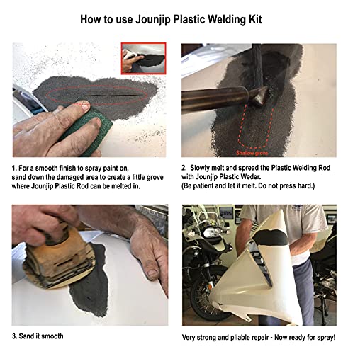 JOUNJIP Standard Plastic Welding Kit- UL Certified Welder 80W- Professional Grade Plastic Repair Kit for Automotive Car Bumper, Kayak, Tank Repair - style: Standard Kit