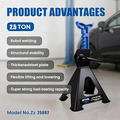 ANTPOWER 2.5 Ton Jack Stands 5,000 lb Capacity Car Lifting Stand 1 Pair (Not Suitable for SUV,Truck) Blue and Black (2.5T jackstand) - style: 2.5T jackstand
