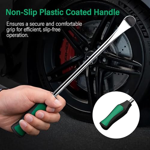 11.8-14.5 inch Steel tire pry bar Tool kit, tire Tools Include 3 tire pry Bars, 3 Rim Protectors, Valve Tool, 4 Valve cores, Motorcycle tire Changer, Bicycle and e-Bike tire Changer (14.5-inch)