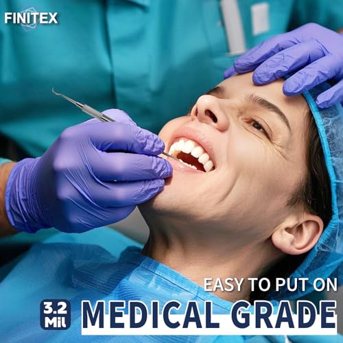 FINITEX Ice Blue Nitrile Exam Gloves - Powder-free, 1000 PCS Medical & Home Cleaning Gloves - size: Small (Pack of 1000)