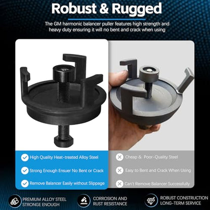 For GM LS Harmonic Balancer Puller 25264 Crank Pulley Puller for Chrysler Jeep Dodge, Harmonic Damper Puller for Engine Balancer Removal Replacement