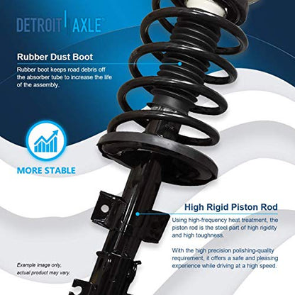 Detroit Axle - 2 Front Struts for 2001-2009 Volvo S60, 1999-2006 S80, 2001-2007 V70, Struts & Coil Spring Assembly 2002 2003 2004 2005 Replacement [w/o Four C Active Chassis] Suspension Struts Shocks - size: 171485L_171485R/PAIR