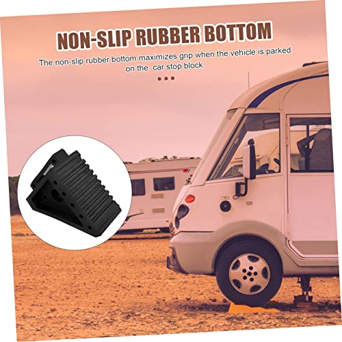 STOBAZA Portable Rubber Wheel Chocks 2-Piece Set for Cars RVs and Trailers Anti-Slip Tire Support Ramp for Stability