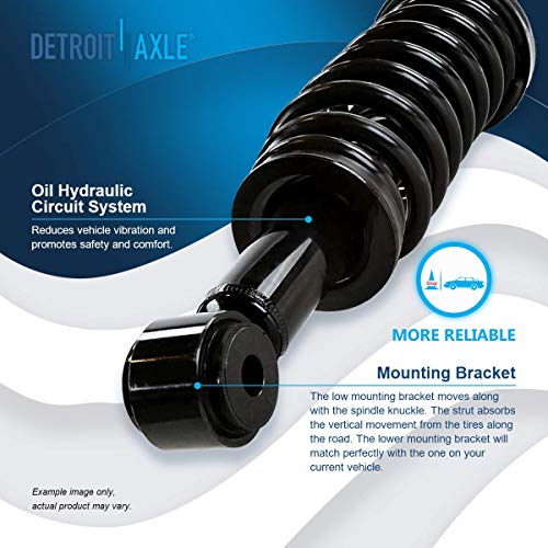 Detroit Axle - 2 Front Struts for 2004-2008 Ford F-150, 06-08 Lincoln Mark LT Complete Struts with Coil Spring 2005 2006 2007 Replacement Quick Install Ready Strut Shock Assembly - size: 171362 x2/PAIR