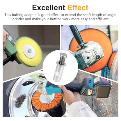 Airway Buffing Wheel Extension Shaft 2-1/4" L Angle Grinder Buff Extender Kit 5/8"-11 Threads Arbor Extended Adapter - 1set - color: Airway Buffing Wheel Extension