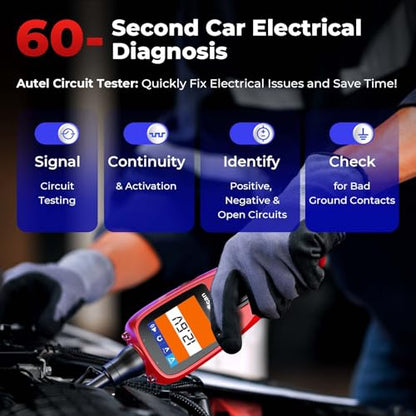 Autel PowerScan Automotive Circuit Tester: 2026 Power Circuit Probe Tool, 12-24V Electrical Short Open Breaker Circuit Finder, AC/DC Current Resistance, Duty Cycle, 20FT Extension Cord for All Cars