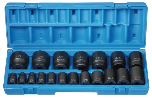 Grey Pneumatic (1719) 1/2" Drive 19-Piece 12-Point Standard Length Fractional Socket Set - style: 19 Pc. Standard Length Fract.Set - 12 Point