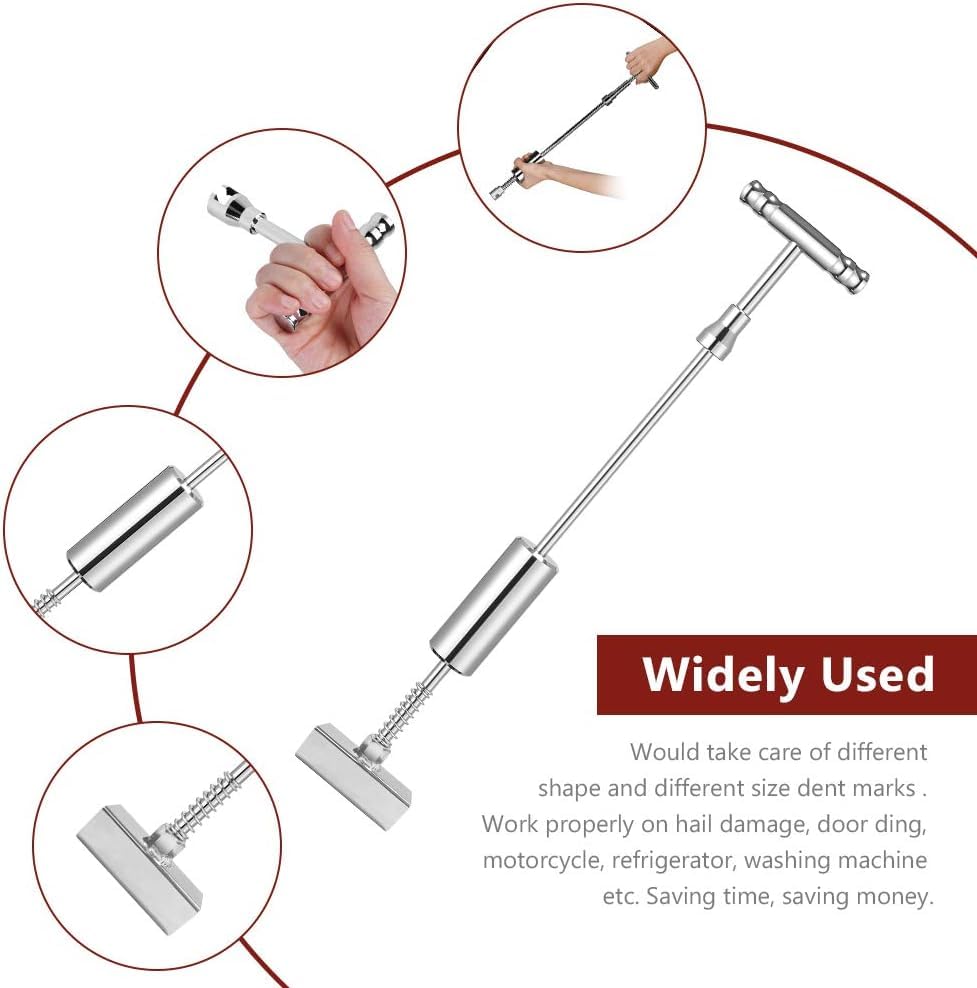 Manelord Car Dent Puller - Dent Remover with T-bar Slide Hammer Dent Puller and Upgraded Dent Puller Tabs for Car Dent Repair and Metal Surface Dent Removal