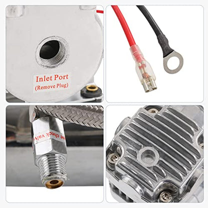 DICMIC 12V 444C 200 PSI Chrome Air Compressor for Auto/Motorcycle - size: 1Pc
