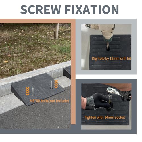Curb Ramps for Driveway Threshold Wheelchair Doorway Sidewalks Shed Heavy Duty, 2 Pack 3.9 inch Rise, Ramps for Wheelchairs for Home Steps, Motorcycles, Lawn Mowers, 7000lbs Powersport Load ing - size: 3.9‘’Height