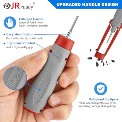 JRready 20PCS Pin Removal Tool Kit for Electrical Connectors | Pin Terminal Release Tool Set, For Deutsch, AMP, TE, Molex, Harting, D SUB Connectors, Nylon Protective Handle - size: 20pcs JRconDRK Pin Rmoval Tools