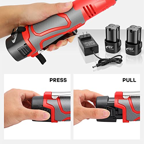 Cordless Electric Ratchet Wrench, 3/8" 18V Electric Ratchet Wrenches Set, 45 ft-Lbs 400RPM Cordless Ratchet Wrench with 2 Pack 2000mAh Lithium-Ion Battery, 7 Sockets Wrench and Charger
