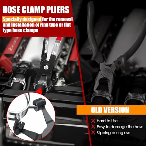 6Pcs Fuel Line Pliers Set, 11in Spark Plug Wire Removal Tool Flat Hose Clamp Hose Remover,30° Disconnecting Plier for Water Hose Pipe Repairing Disconnect Tool with Storage Case - color: Flat Hose Clamp Spark Plug Wire Removal Pliers Set 6pcs