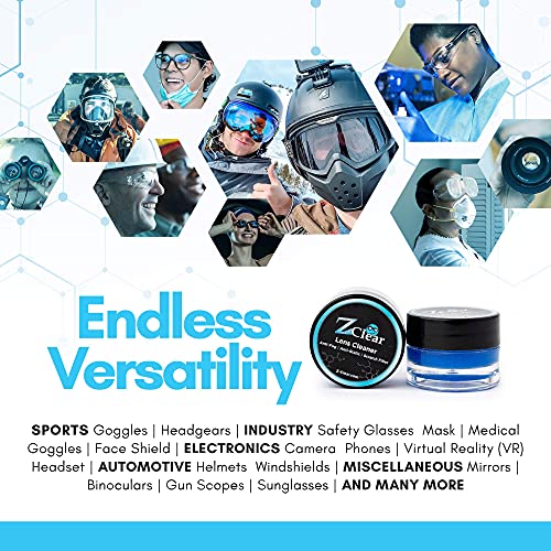 Z Clear Lens Cleaner Paste for Glasses & Sunglasses + Microfiber Cloth | Crystal-Clear Streak-Free Clean, Stays Fog-Free 1-3 Days | 300+ Uses | Safe for AR & Blue Light | Alcohol-Free | Made in USA