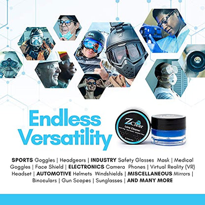 Z Clear Lens Cleaner Paste for Glasses & Sunglasses + Microfiber Cloth | Crystal-Clear Streak-Free Clean, Stays Fog-Free 1-3 Days | 300+ Uses | Safe for AR & Blue Light | Alcohol-Free | Made in USA