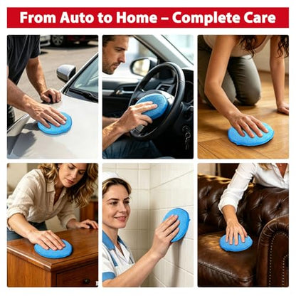 Microfiber Wax Applicator Pads, 5 Inch Round Foam Buffing & Detailing Polishing Pads, Reusable Car Wax Applicator for Car Cleaning, Waxing & Fine Polishing, 12 Pack