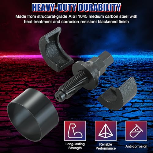 NYXOVA Power Steering Pump Pulley Removal Tool, Power Steering Pulley Puller Installer Tool Set, Pump Pulley Puller Remover and Installer Tools Compatible with Ford (Blue)