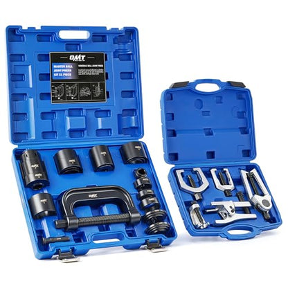 OMT 26pc Ball Joint Tool Kit, Ball Joint Removal Kit, Press & Separator | Tie Rod End Tool Set, Receiving Tubes, for GM Chevrolet Ford Dodge 2WD 4WD, Forged Steel, for SUV Car Light Truck